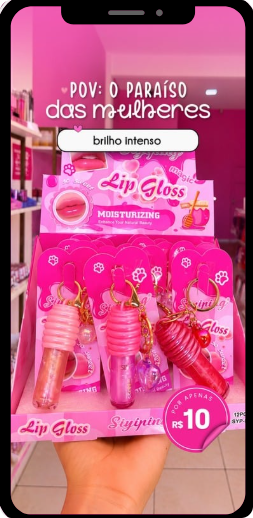 Exemplo de Story de produto usando figurinha de destaque