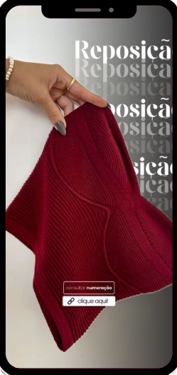 Story de moda com texto e figurinha decorativa